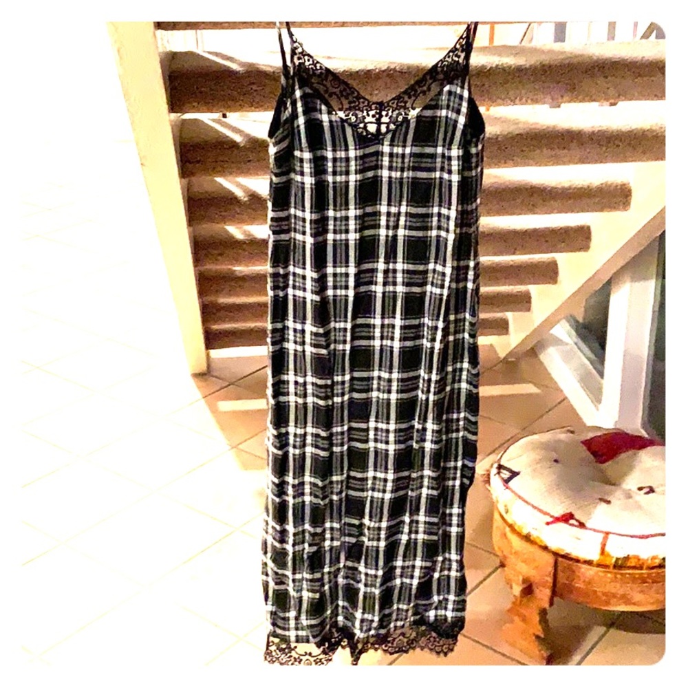 Zara flannel slip dress